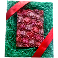 Барельеф "Розы" прямоугольный из шоколада