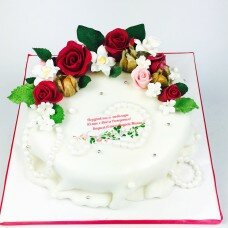 U-4 Праздничный торт "Жемчуг и цветы"